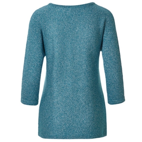 Nwt Cleo Peacock Metallic Pullover Sweater - Picture 2 of 9